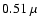 $0.51~\mu$