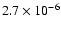 $2.7 \times 10^{-6}$
