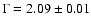 $\Gamma=2.09\pm0.01$