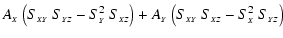 $\displaystyle A_{\scriptscriptstyle{X}}~\big(S_{\scriptscriptstyle{XY}}~S_{\scr...
...iptscriptstyle{XZ}}-S_{\scriptscriptstyle{X}}^2~S_{\scriptscriptstyle{YZ}}\big)$
