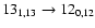 $13_{1,13}\to 12_{0,12}$