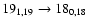 $19_{1,19}\to 18_{0,18}$