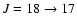 $J=18\to 17$