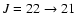 $J=22\to 21$