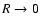 $R\rightarrow 0$