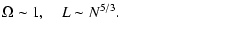 $\displaystyle \Omega\sim 1, \quad L\sim N^{5/3}.\qquad\qquad\qquad\qquad$