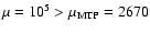 $\mu=10^{5}>\mu_{\rm MTP}=2670$