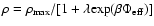 $\rho=\rho_{\rm max}/\lbrack 1+\lambda {\rm exp}(\beta\Phi_{\rm eff})\rbrack$