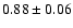 $ 0.88\pm 0.06$