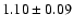$ 1.10\pm 0.09$