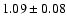 $ 1.09\pm 0.08$