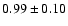 $ 0.99\pm 0.10$