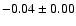 $ -0.04\pm 0.00$