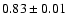 $ 0.83\pm 0.01$