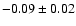 $ -0.09\pm 0.02$