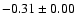$ -0.31\pm 0.00$