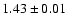 $ 1.43\pm 0.01$