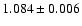$ 1.084\pm 0.006$