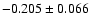 $ -0.205\pm 0.066$
