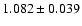 $ 1.082\pm 0.039$