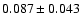 $ 0.087\pm 0.043$