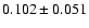 $ 0.102\pm 0.051$