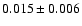 $ 0.015\pm 0.006$