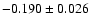 $ -0.190\pm 0.026$