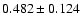 $ 0.482\pm 0.124$