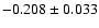 $ -0.208\pm 0.033$