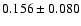 $ 0.156\pm 0.080$