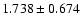 $ 1.738\pm 0.674$