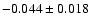 $ -0.044\pm 0.018$