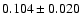 $ 0.104\pm 0.020$