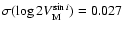 $\sigma (\log 2V_{\rm M}^{\sin i}) =0.027$