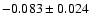 $ -0.083\pm 0.024$
