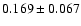 $ 0.169\pm 0.067$