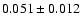 $ 0.051\pm 0.012$