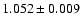 $ 1.052\pm 0.009$
