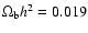 $\Omega _{\rm b}h^2 = 0.019$
