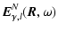$\displaystyle \vec{E}_{\gamma,l}^{N}(\vec{R},\omega)$
