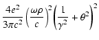 $\displaystyle \frac{4e^{2}}{3\pi c^{2}}\left(\frac{\omega \rho}{c}\right)^{2}\!\left(\frac{1}{\gamma^{2}}+\theta^2\right)^{2}$