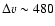 $\Delta
v\sim480$