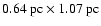 $\rm0.64~pc\times1.07~pc$