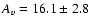 $A_v=16.1\pm 2.8$