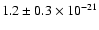 $1.2\pm0.3\times10^{-21}$