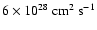 $ 6 \times 10^{28}~{\rm cm}^2~{\rm s}^{-1}$