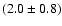 $(2.0\pm 0.8)$