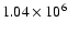 $1.04\times 10^6$