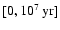 $[0, 10^7\ {\rm yr}]$